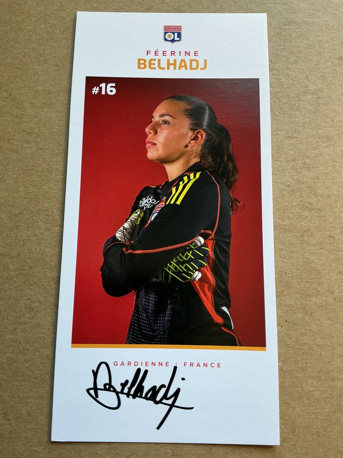 Feerine Belhadj, France 🇫🇷 Olympique Lyon 2024/25 hand signed - Autographs-World