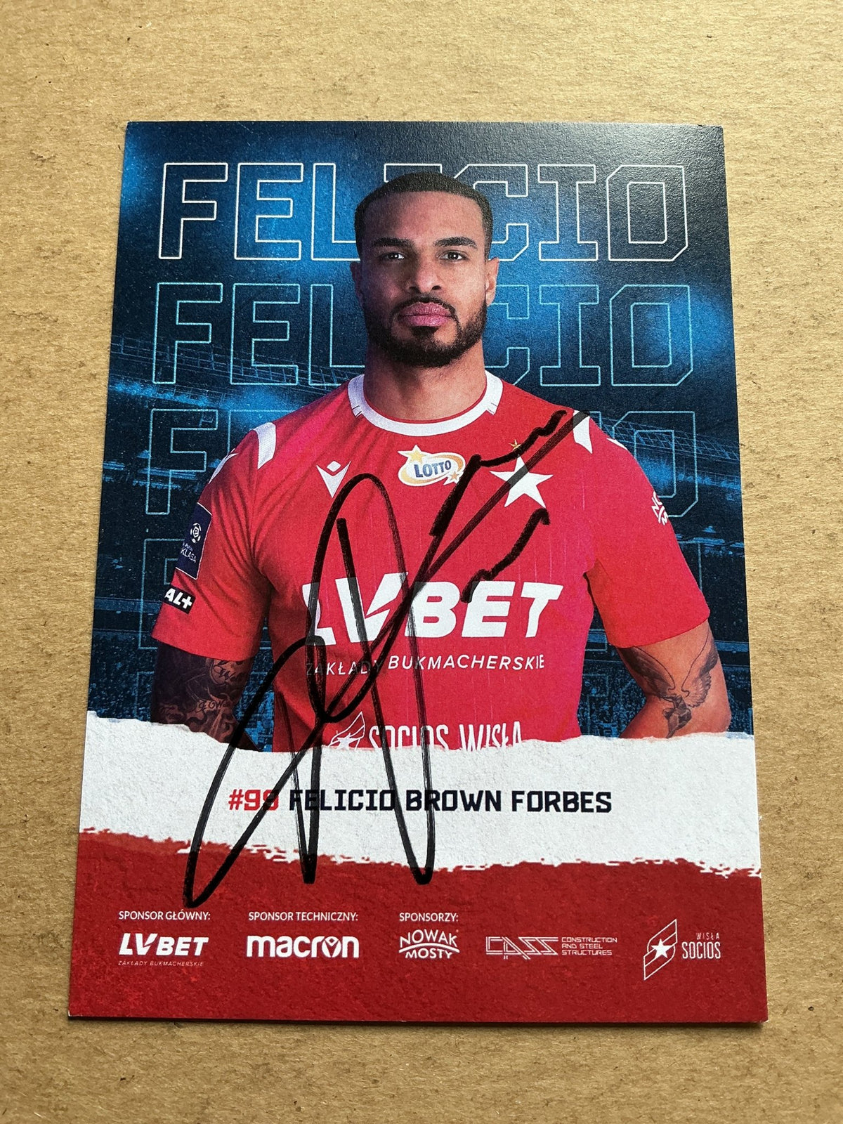 Felicio Brown Forbes, Costa Rica 🇨🇷 Wisła Kraków 2020/21 hand signed - Autographs-World