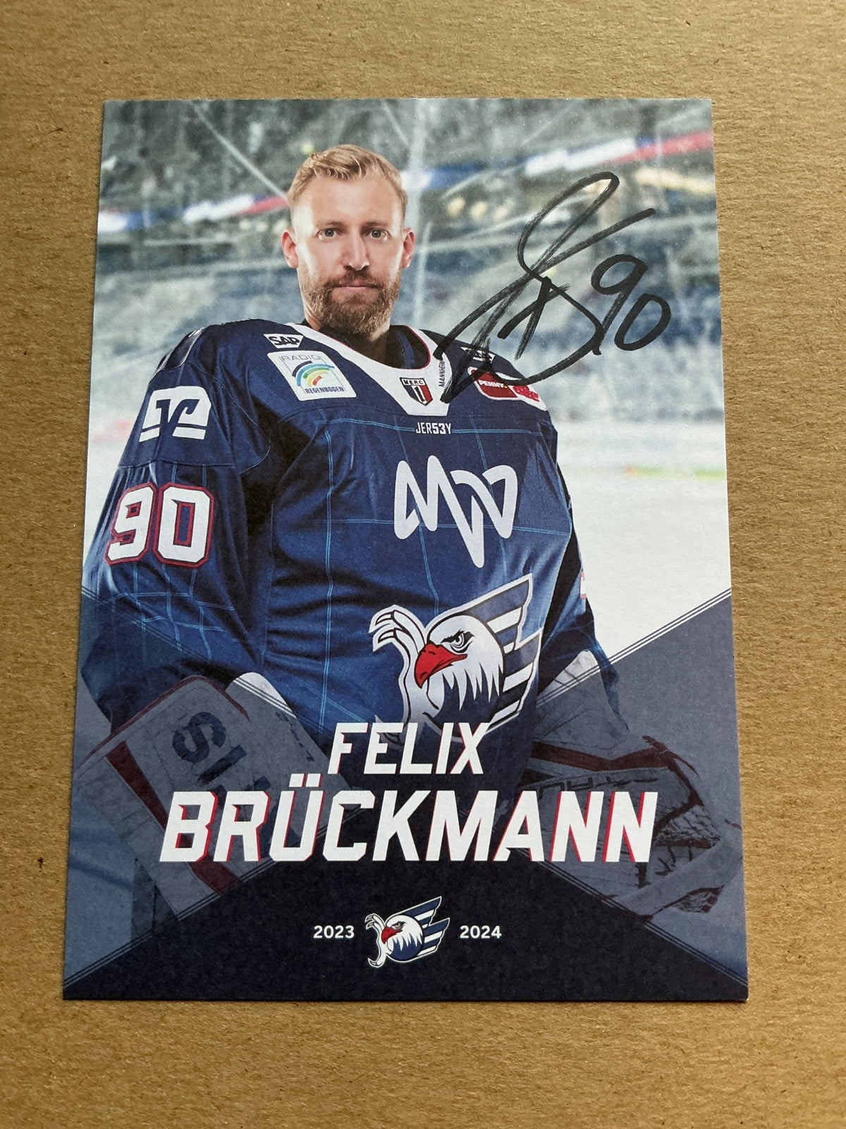 Felix Brückmann, Germany 🇩🇪 Adler Mannheim 2023/24 hand signed - Autographs-World