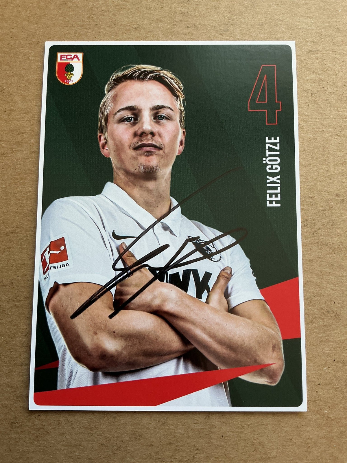 Felix Götze, Germany 🇩🇪 FC Augsburg 2020/21 hand signed - Autographs-World