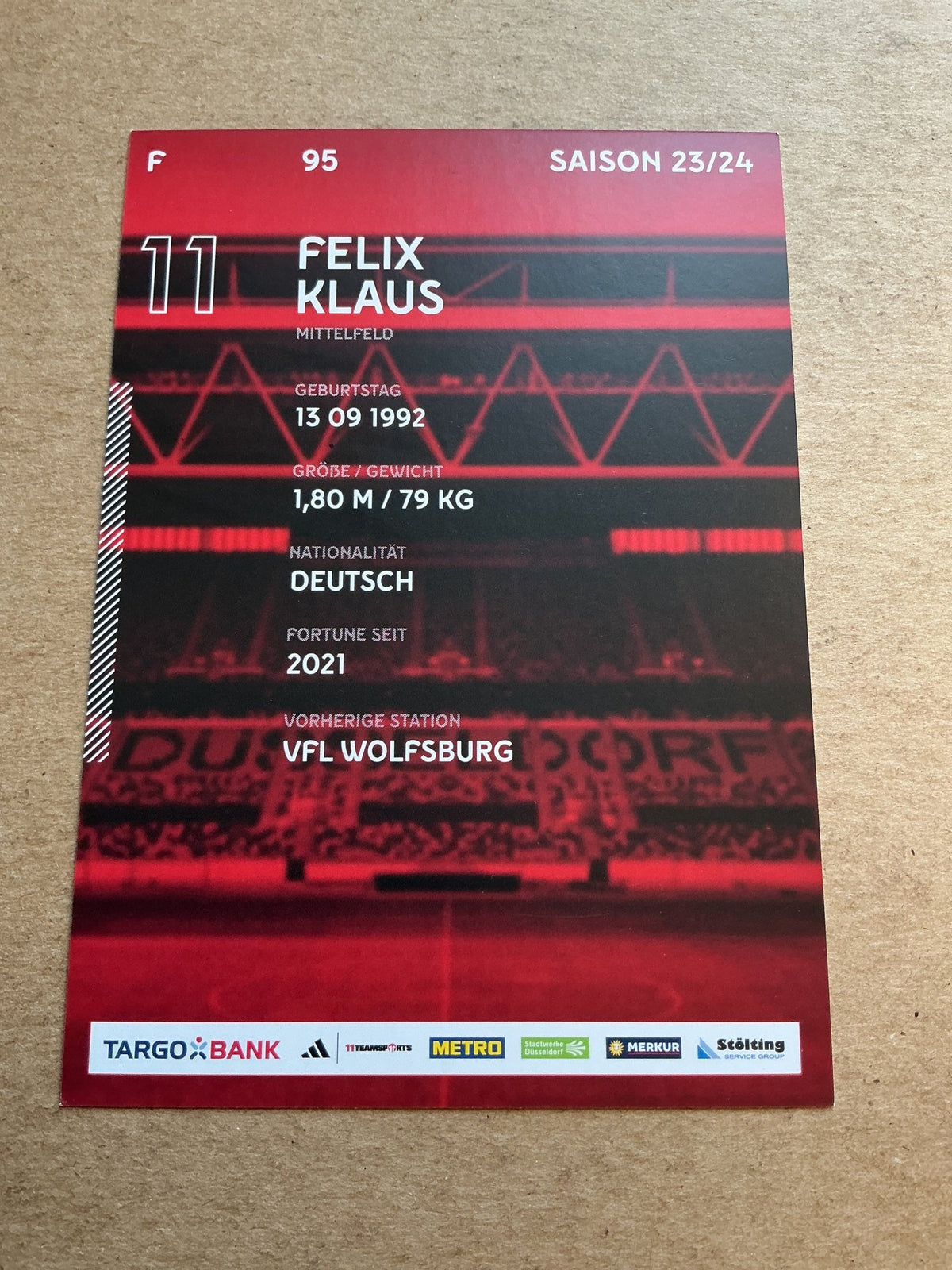 Felix Klaus, Germany 🇩🇪 Fortuna Düsseldorf 2023/24 hand signed - Autographs-World