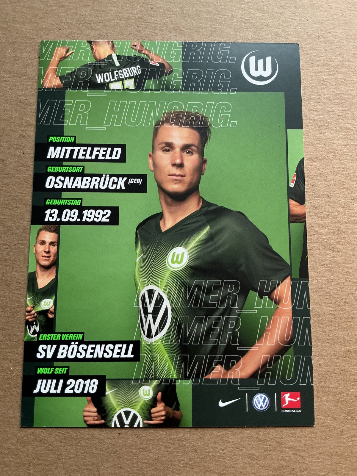 Felix Klaus, Germany 🇩🇪 VfL Wolfsburg 2019/20 hand signed - Autographs-World