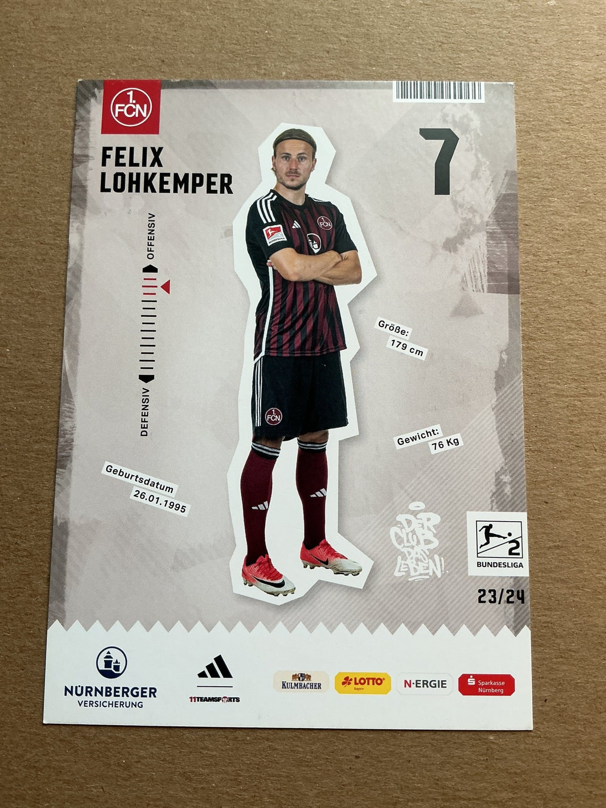 Felix Lohkemper, Germany 🇩🇪 1.FC Nürnberg 2023/24 hand signed - Autographs-World
