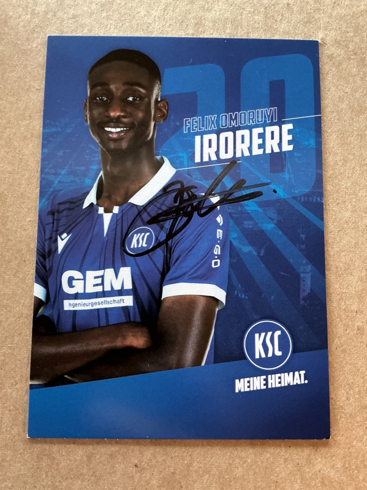 Felix Omoruyi Irorere, Germany 🇩🇪 Karlsruher SC 2021/22 hand signed - Autographs-World