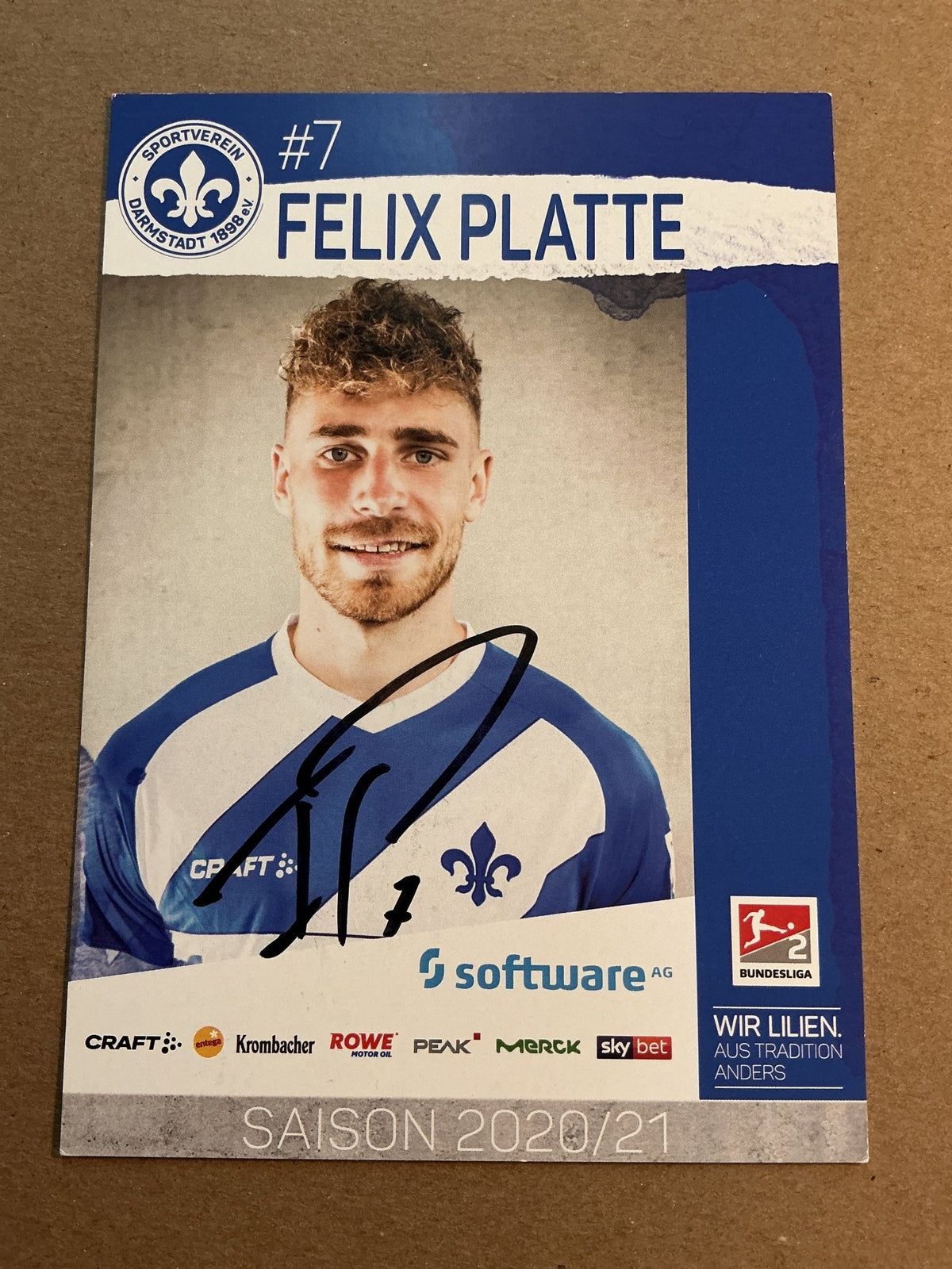 Felix Platte, Germany 🇩🇪 SV Darmstadt 98 2020/21 hand signed - Autographs-World