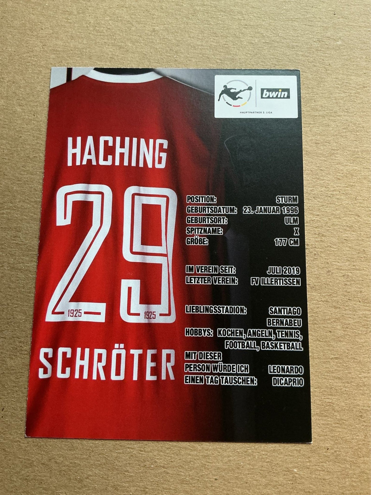 Felix Schröter, Germany 🇩🇪 SpVgg Unterhaching 2019/20 hand signed - Autographs-World