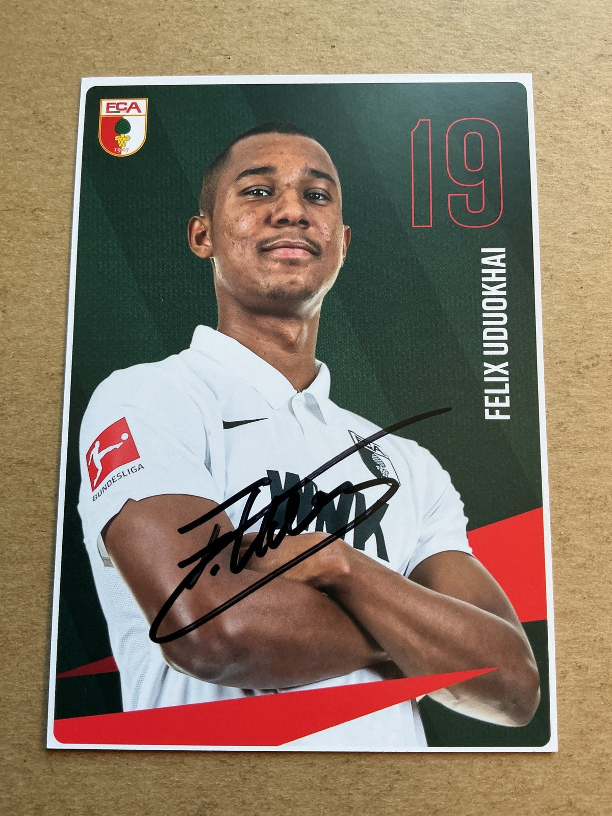 Felix Uduokhai, Germany 🇩🇪 FC Augsburg 2020/21 hand signed - Autographs-World