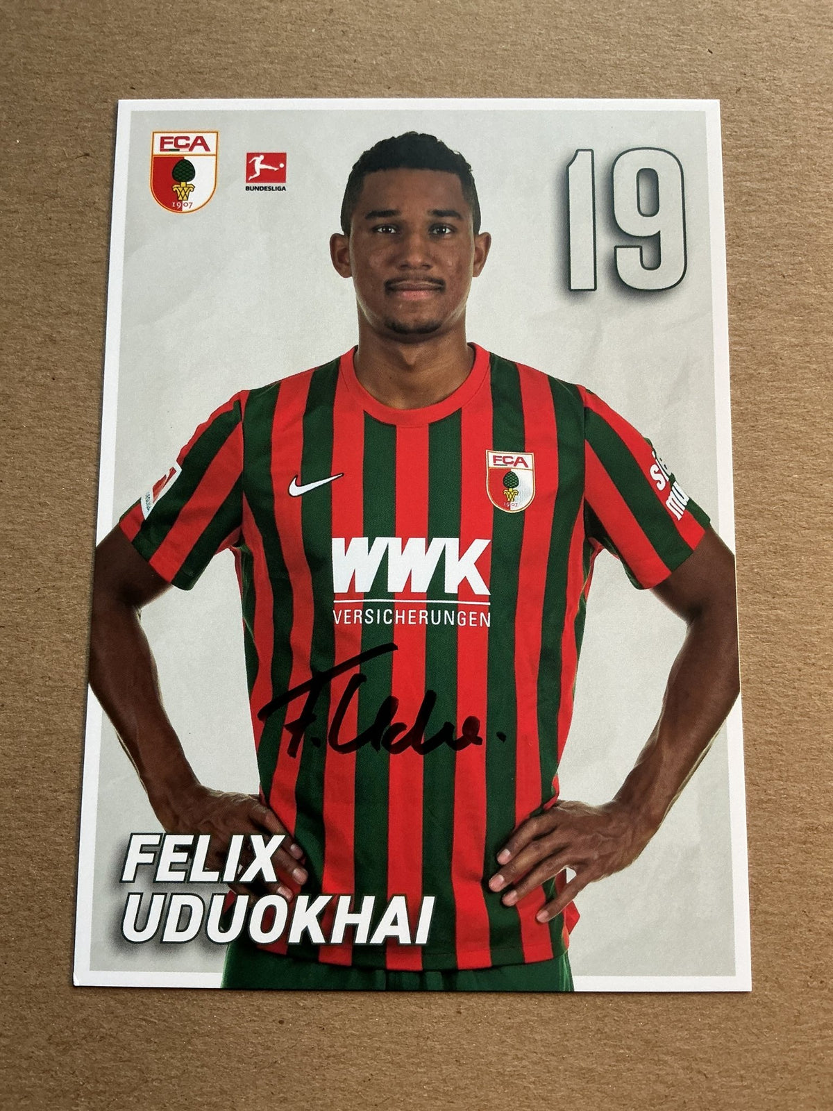 Felix Uduokhai, Germany 🇩🇪 FC Augsburg 2021/22 hand signed - Autographs-World