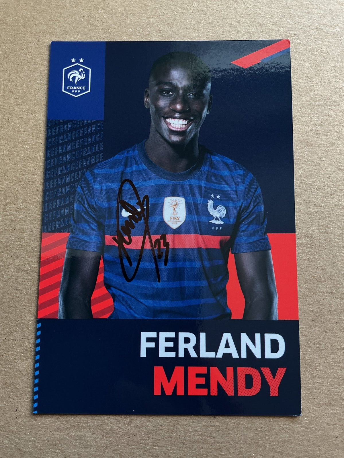 Ferland Mendy, France 🇫🇷 UEFA Euro Cup 2020 hand signed - Autographs-World