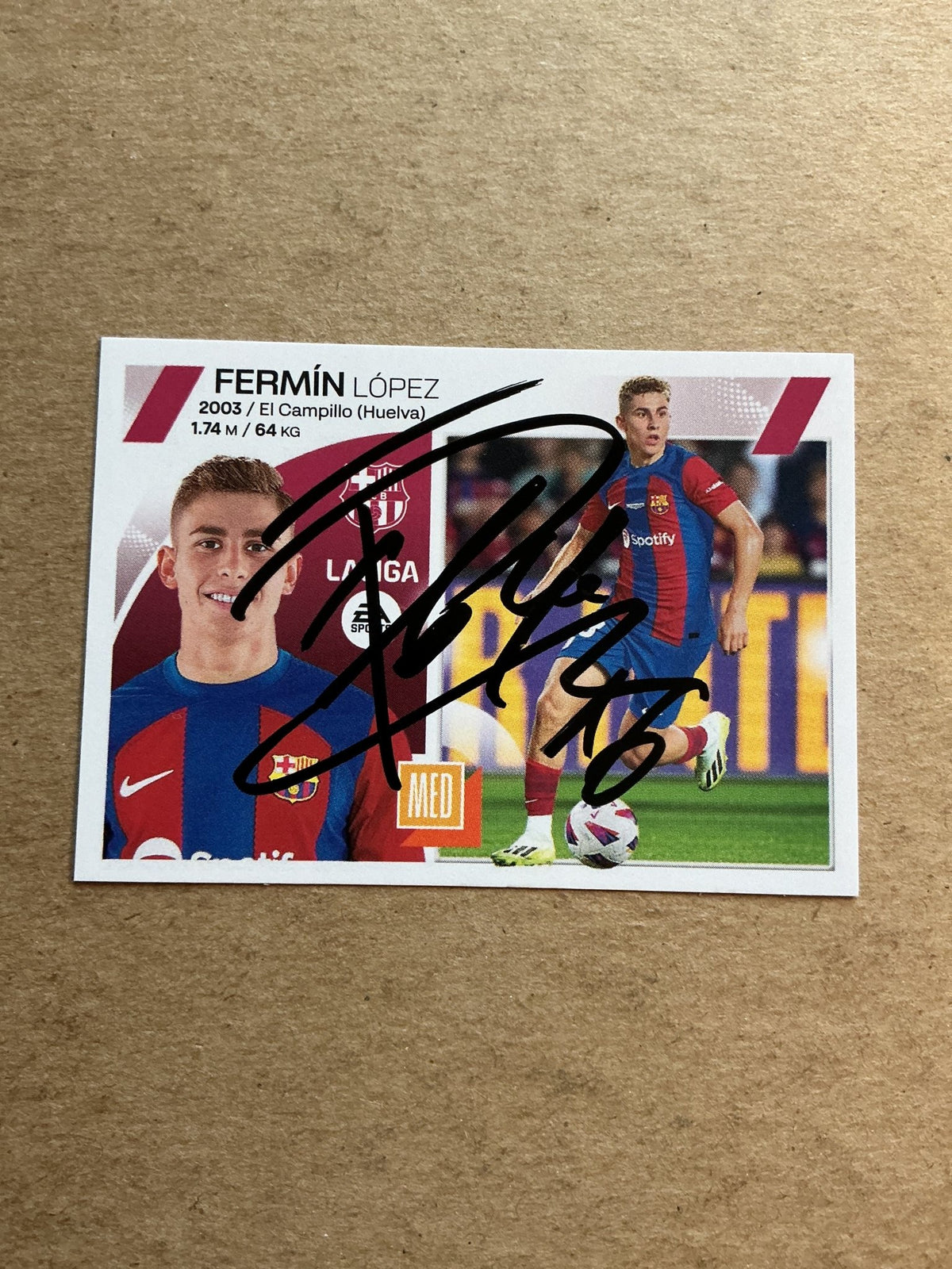 Fermín López, Spain 🇪🇸 FC Barcelona 2023/24 Panini hand signed - Autographs-World