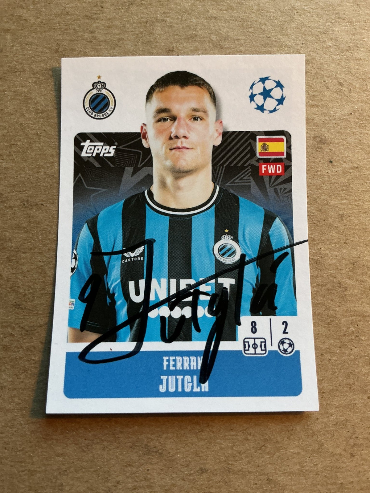 Ferran Jutglà, Spain 🇪🇸 Club Brugge 2024/25 Topps hand signed - Autographs-World