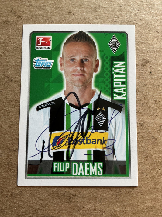 Filip Daems, Belgium 🇧🇪 Borussia Mönchengladbach 2014/15 Topps hand signed - Autographs-World