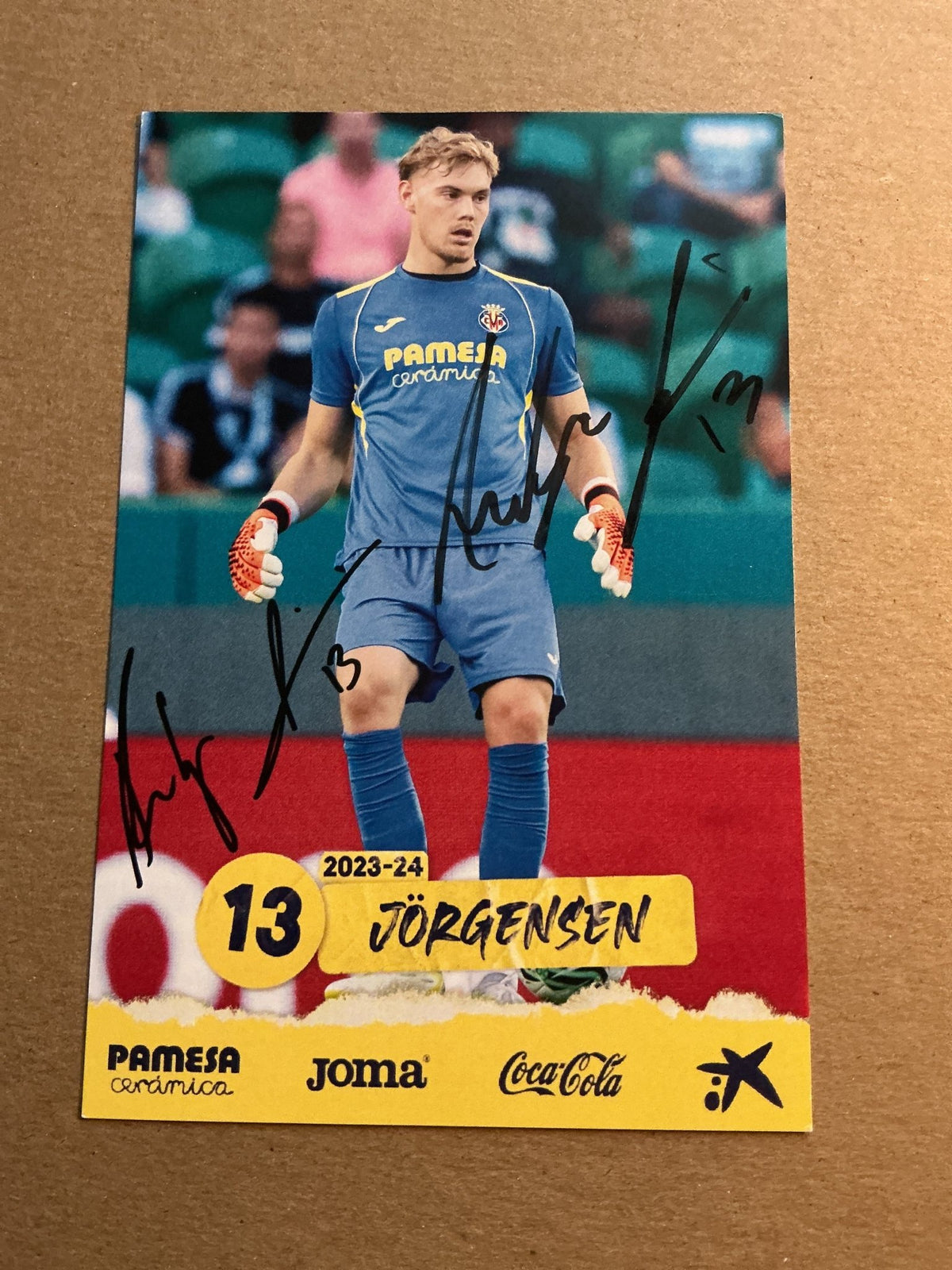 Filip Jørgensen, Denmark 🇩🇰 Villarreal CF 2023/24 hand signed - Autographs-World