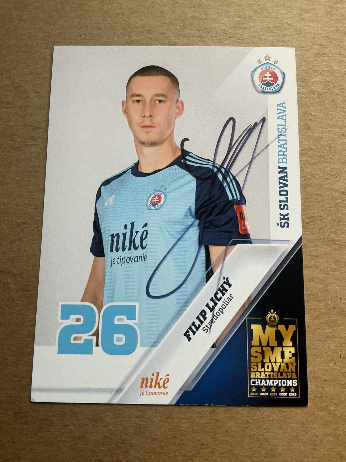 Filip Lichý, Slovakia 🇸🇰 ŠK Slovan Batislava 2023/24 hand signed - Autographs-World