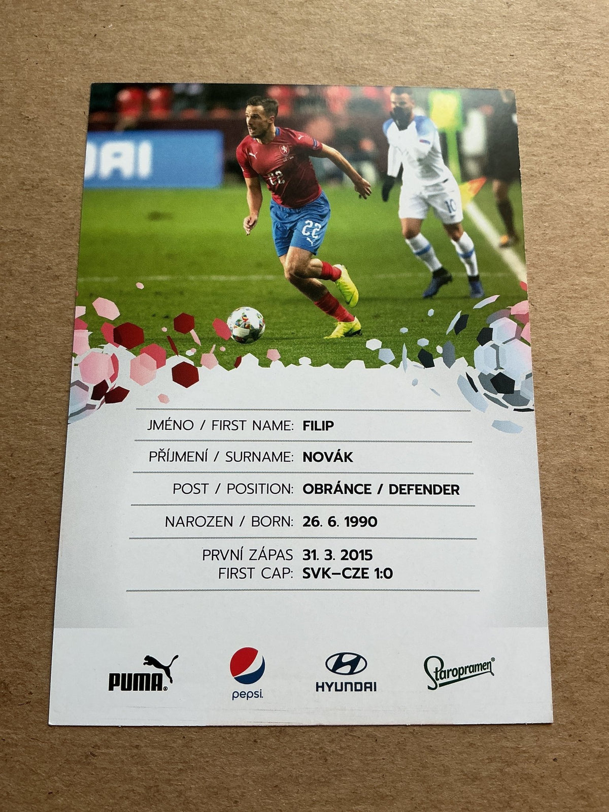 Filip Novák, Czech Republic 🇨🇿 UEFA Euro Cup 2020 hand signed - Autographs-World