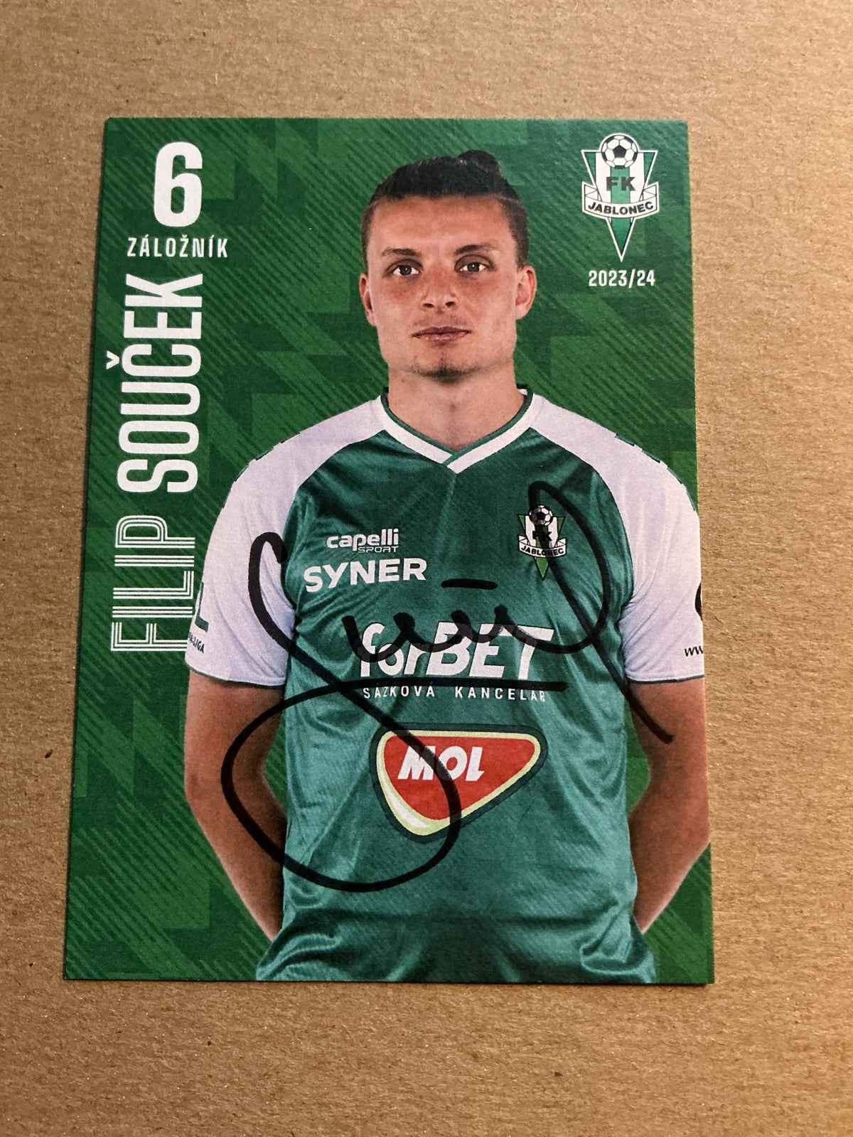 Filip Souček, Czech Republic 🇨🇿 FK Jablonec 2023/24 hand signed - Autographs-World