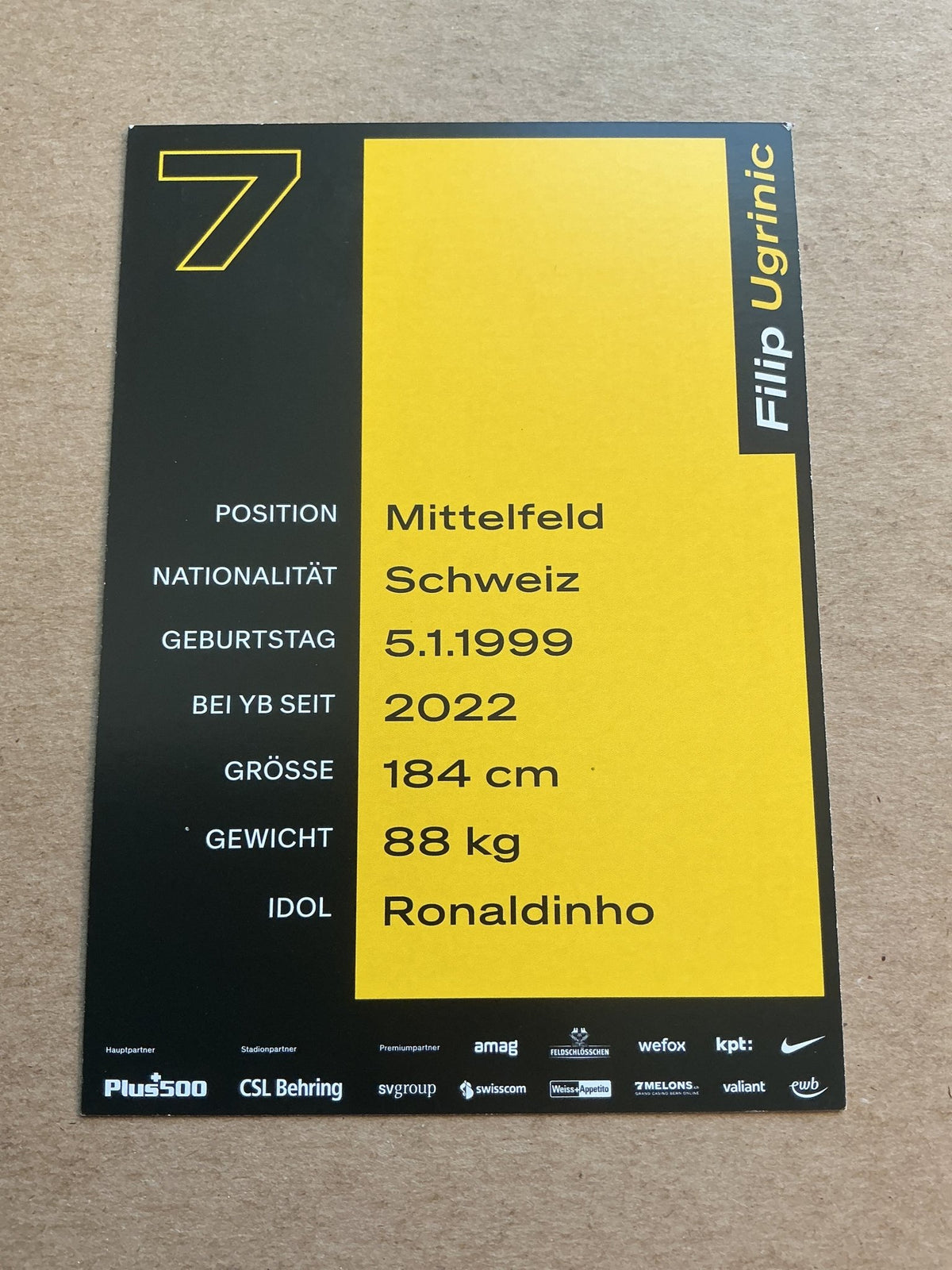 Filip Ugrinic, Switzerland 🇨🇭 BSC Young Boys Bern 2022/23 hand signed - Autographs-World