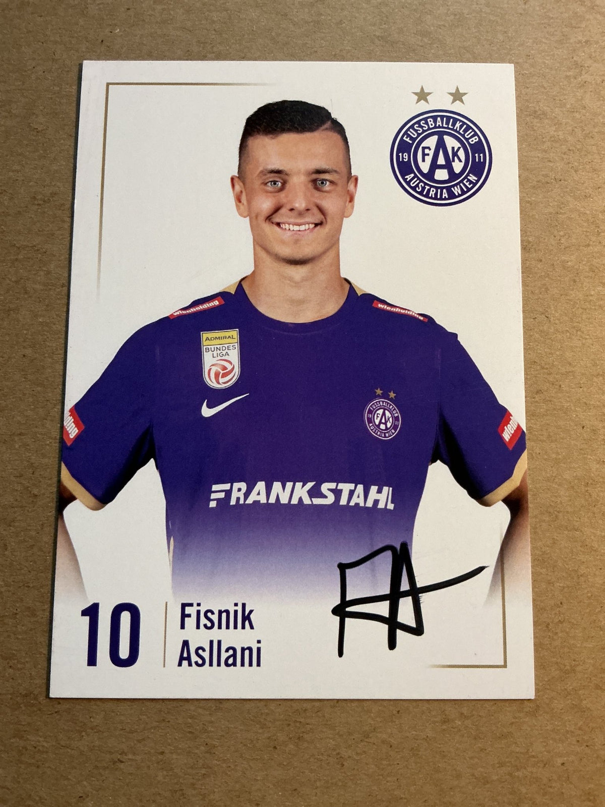 Fisnik Asllani, Kosovo 🇽🇰 FK Austria Wien 2023/24 hand signed - Autographs-World