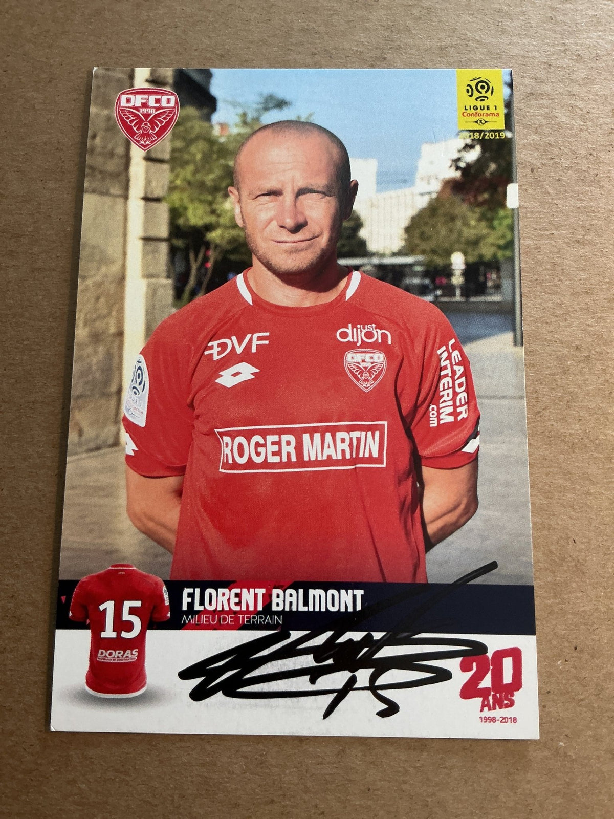 Florent Balmont, France 🇫🇷 Dijon FCO 2018/19 hand signed - Autographs-World
