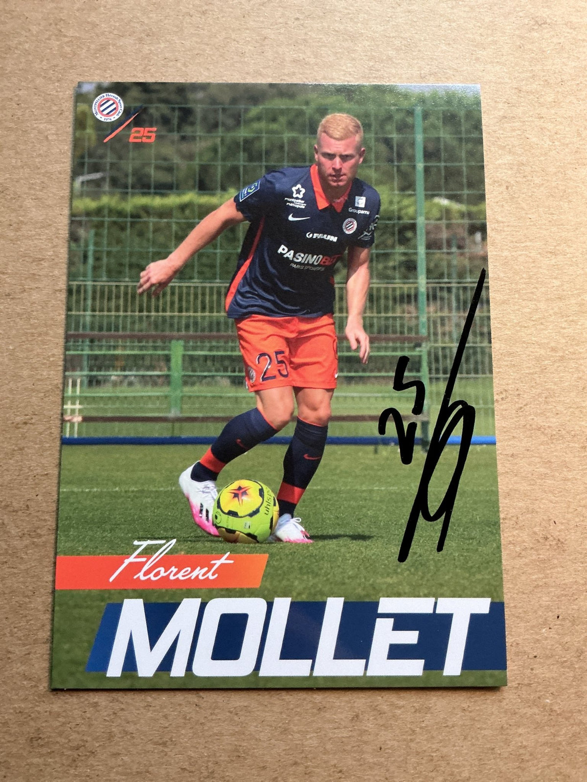 Florent Mollet, France 🇫🇷 Montpellier HSC 2020/21 hand signed - Autographs-World