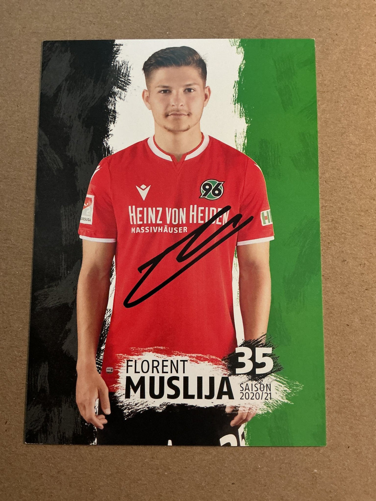 Florent Muslija, Kosovo 🇽🇰 Hannover 96 2020/21 hand signed - Autographs-World