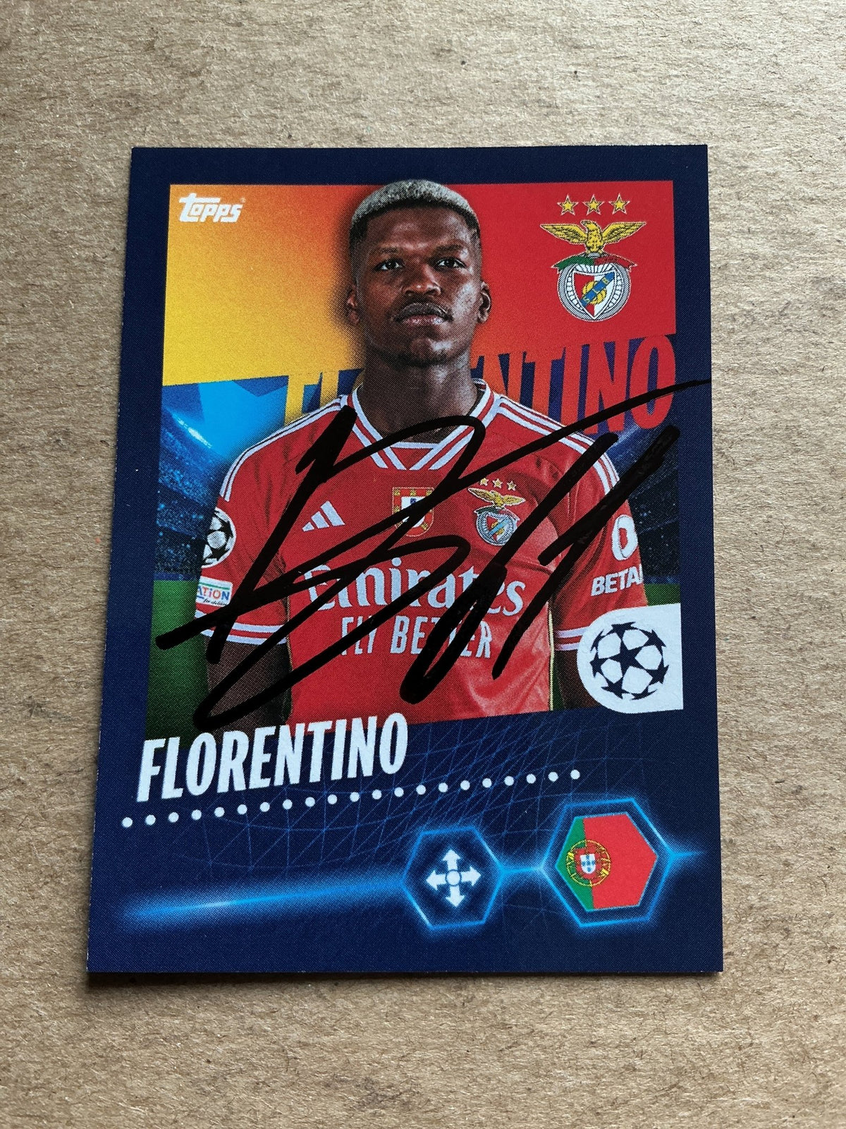 Florentino, Portugal 🇵🇹 SL Benfica 2023/24 Topps hand signed - Autographs-World