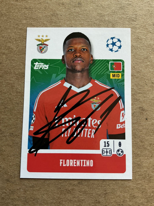 Florentino, Portugal 🇵🇹 SL Benfica 2024/25 Topps hand signed - Autographs-World