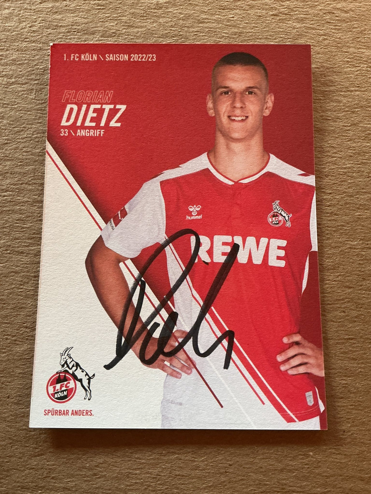 Florian Dietz, Germany 🇩🇪 1.FC Köln 2022/23 hand signed - Autographs-World