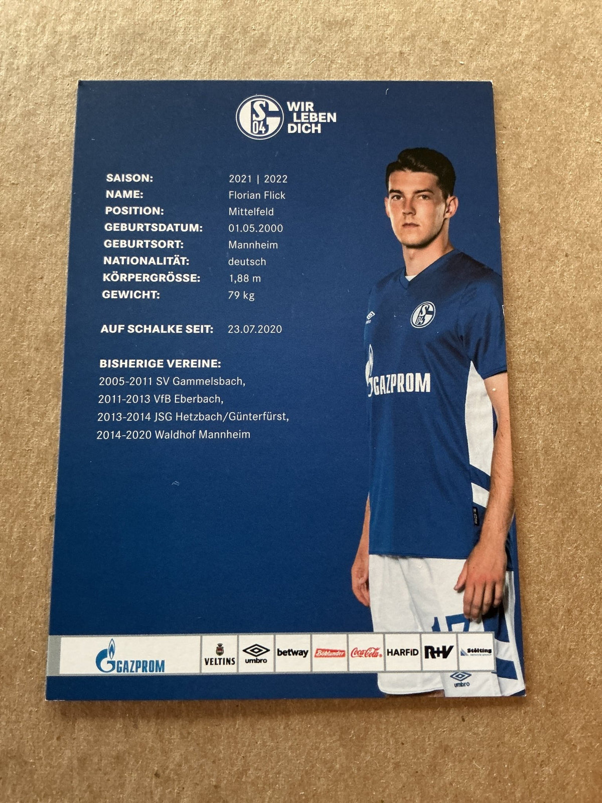 Florian Flick, Germany 🇩🇪 FC Schalke 04 2021/22 hand signed - Autographs-World