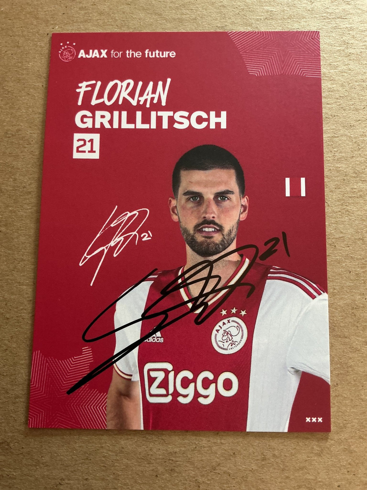 Florian Grillitsch, Austria 🇦🇹 Ajax Amsterdam 2022/23 hand signed - Autographs-World