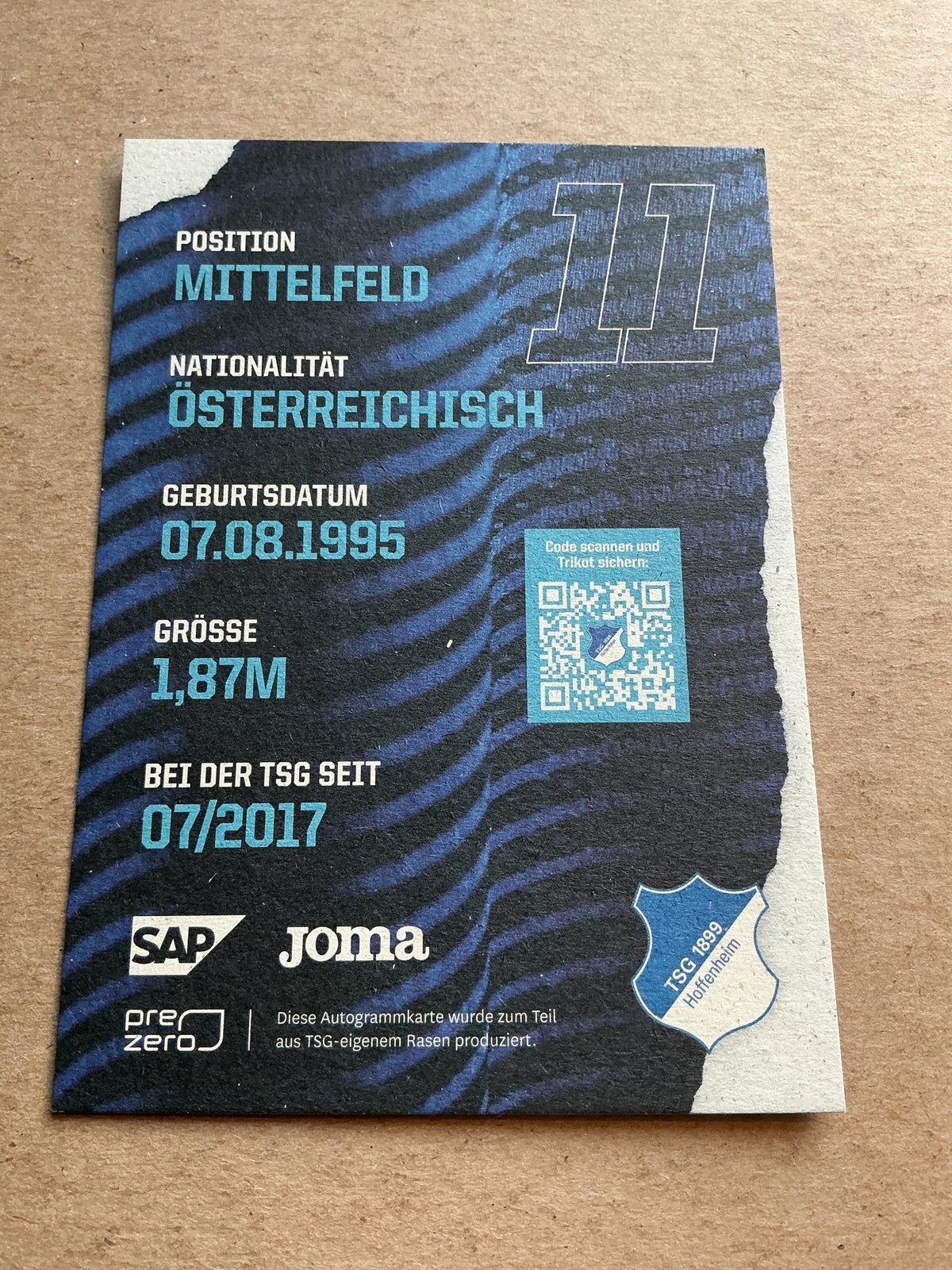 Florian Grillitsch, Austria 🇦🇹 TSG 1899 Hoffenheim 2021/22 hand signed - Autographs-World