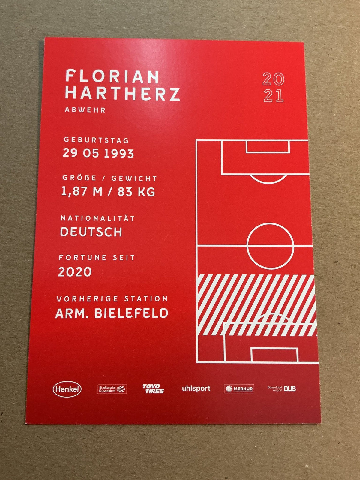 Florian Hartherz, Germany 🇩🇪 Fortuna Düsseldorf 2020/21 hand signed - Autographs-World