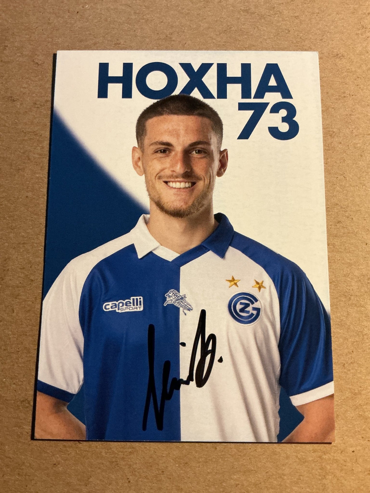 Florian Hoxha, Kosovo 🇽🇰 Grasshopper Zürich 2024/25 hand signed - Autographs-World