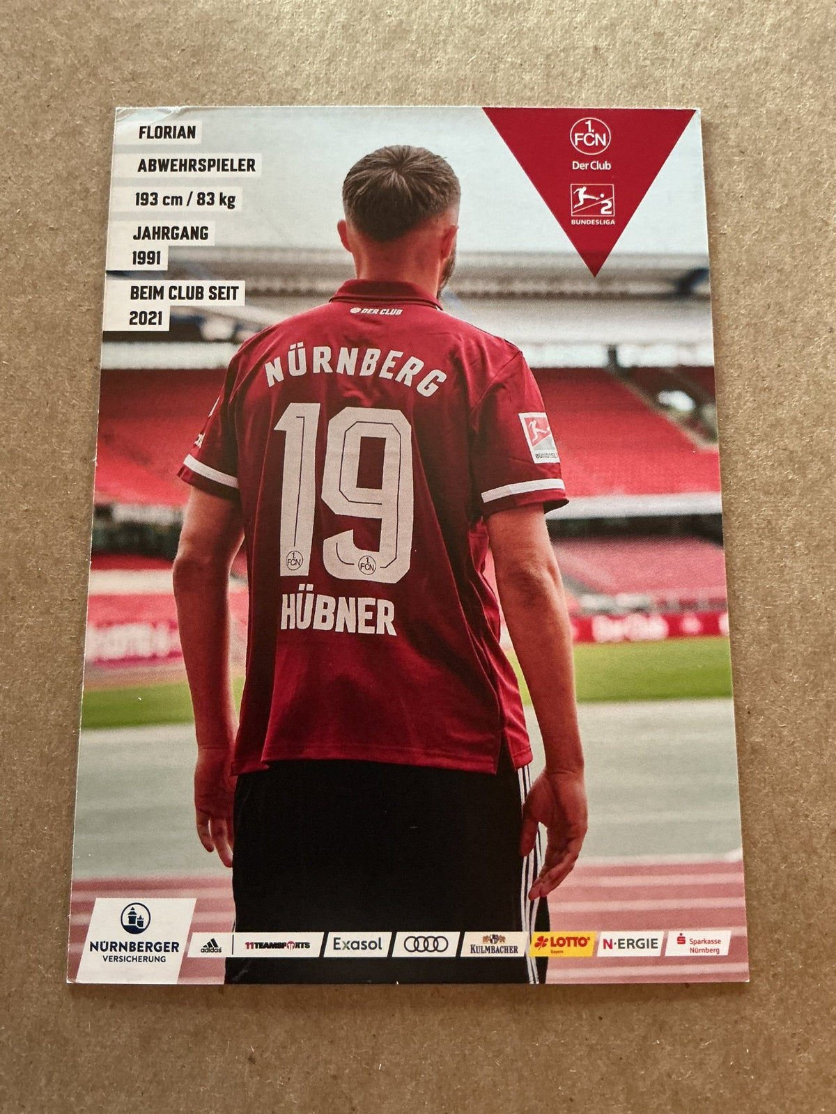 Florian Hübner, Germany 🇩🇪 1.FC Nürnberg 2021/22 hand signed - Autographs-World