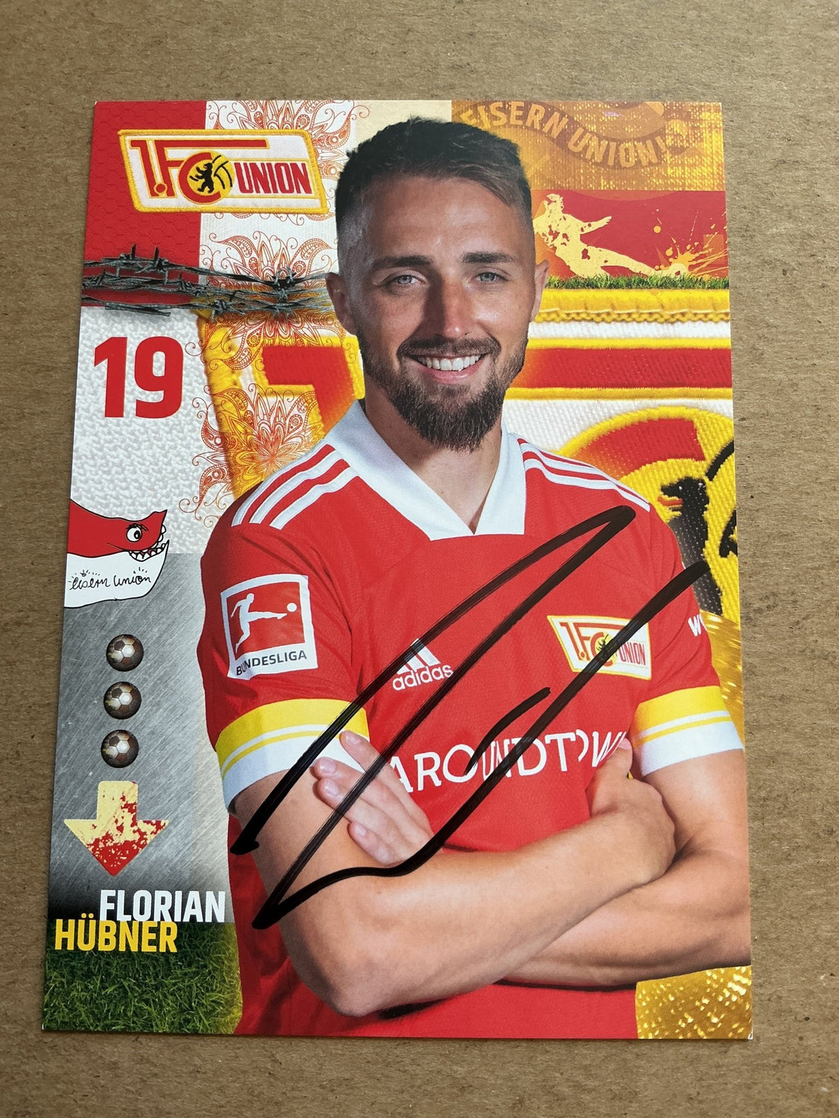 Florian Hübner, Germany 🇩🇪 1.FC Union Berlin 2020/21 hand signed - Autographs-World