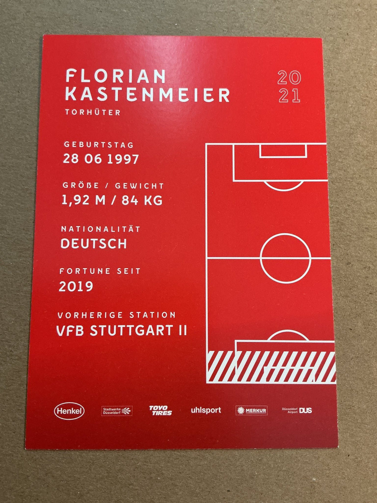 Florian Kastenmeier, Germany 🇩🇪 Fortuna Düsseldorf 2020/21 hand signed - Autographs-World