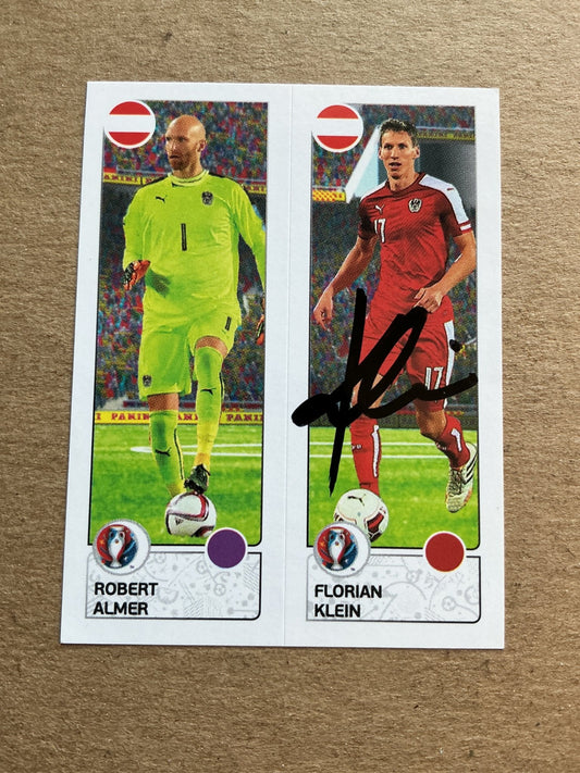 Florian Klein, Austria 🇦🇹 UEFA Euro 2016 Panini hand signed - Autographs-World