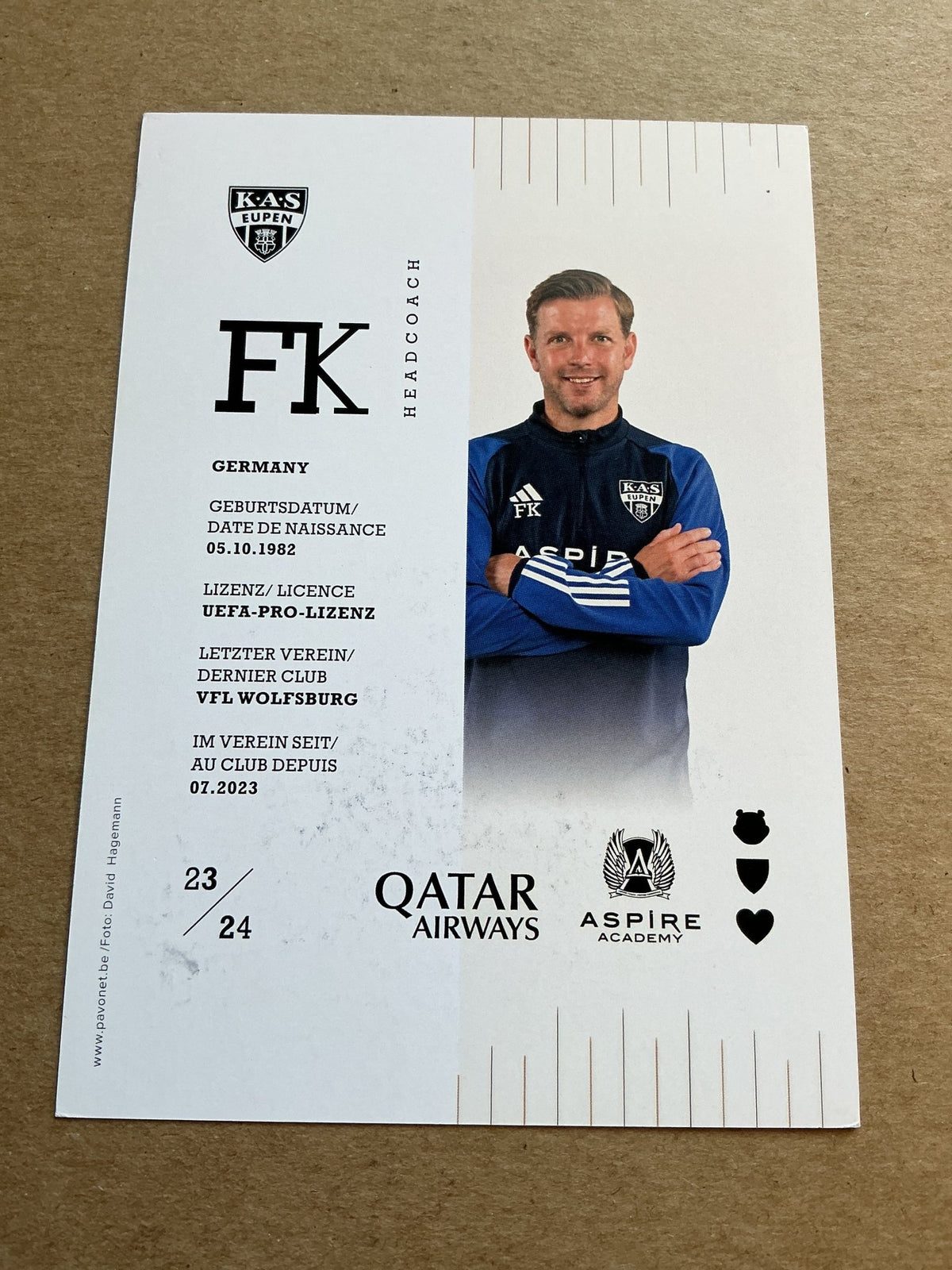 Florian Kohfeldt, Germany 🇩🇪 KAS Eupen 2023/24 hand signed - Autographs-World