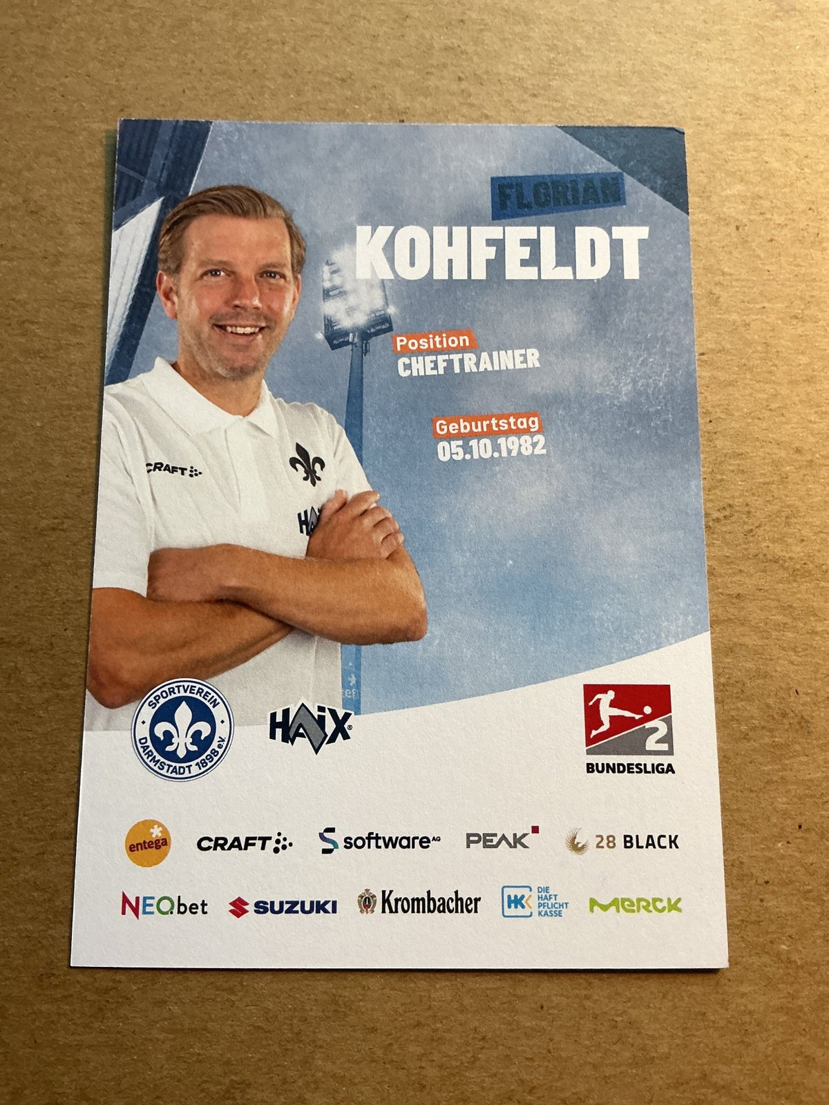 Florian Kohfeldt, Germany 🇩🇪 SV Darmstadt 98 2023/24 hand signed - Autographs-World
