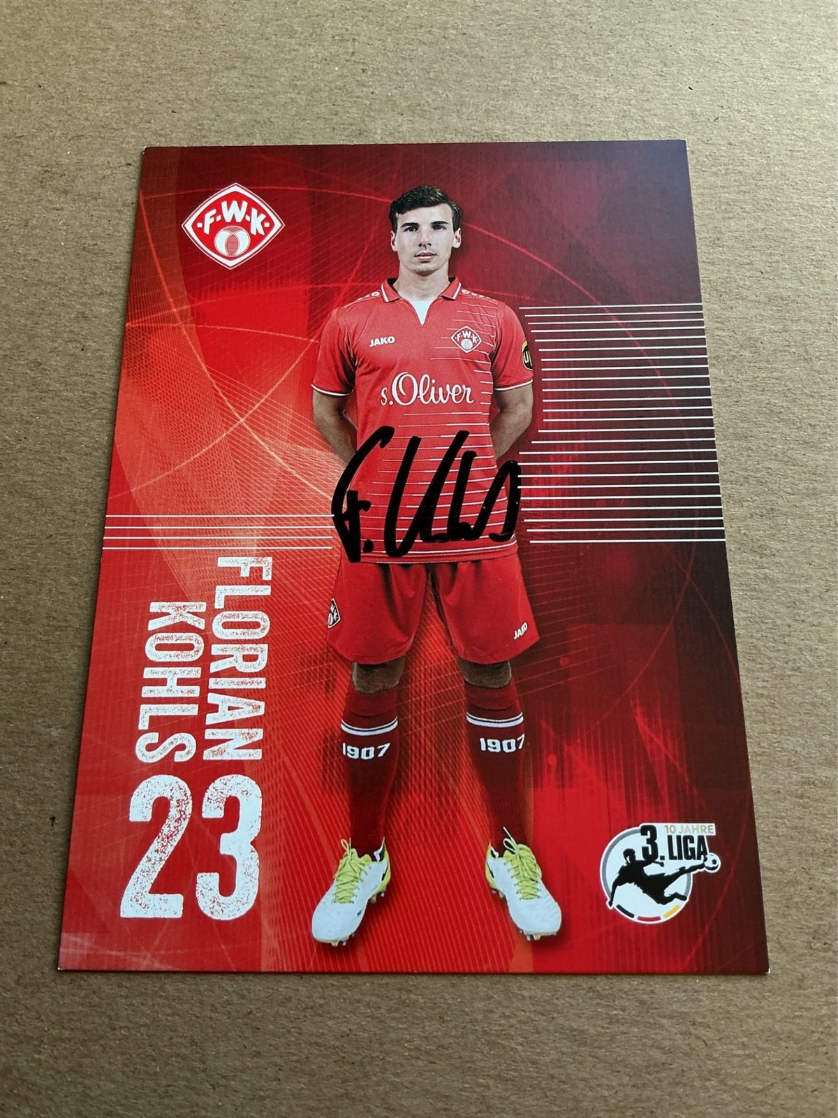 Florian Kohls, Germany 🇩🇪 FC Würzburger Kickers 2017/18 hand signed - Autographs-World