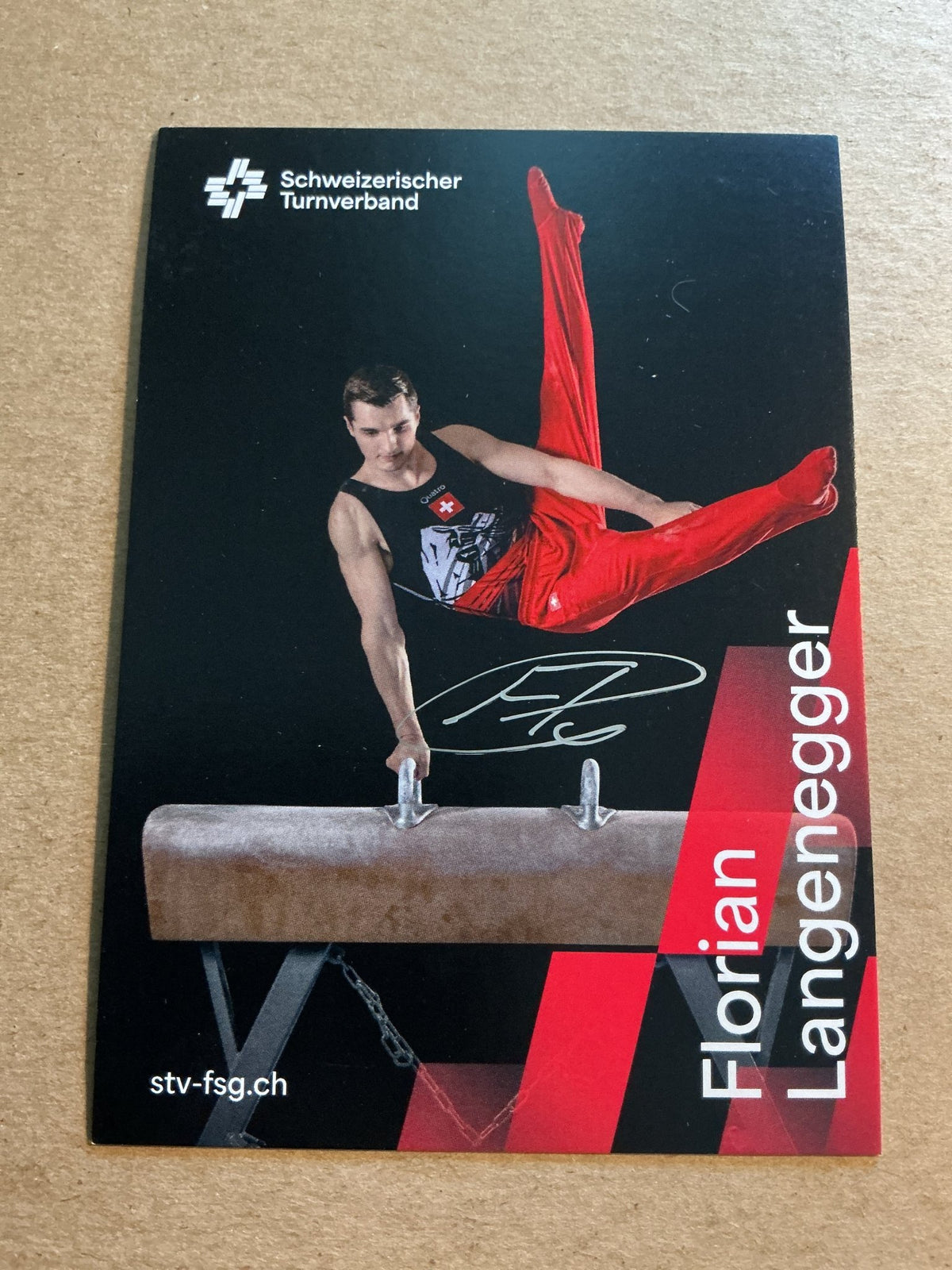 Florian Langenegger, Switzerland 🇨🇭 Gymnastics Sports 2025 hand signed - Autographs-World