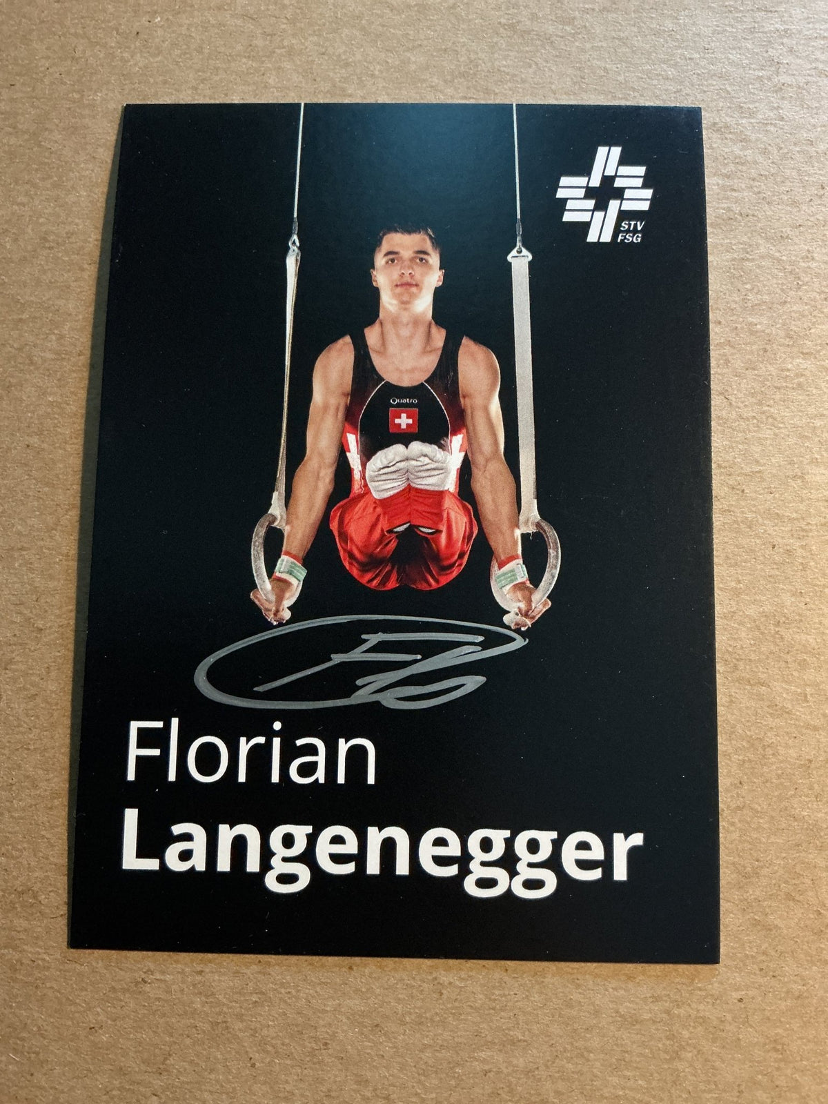 Florian Langenegger, Switzerland 🇨🇭 Gymnastics Summer Olympics 2024 hand signed - Autographs-World