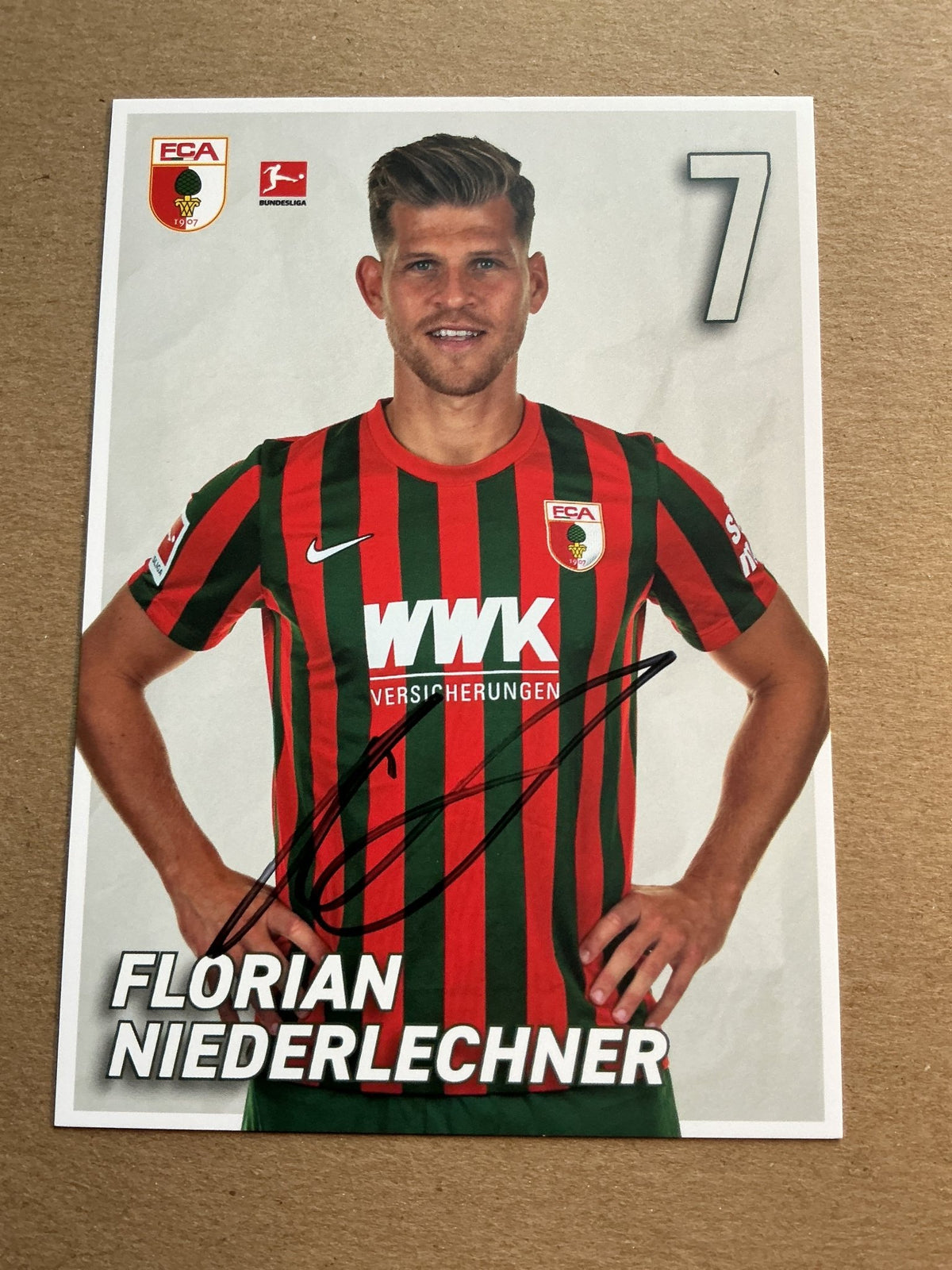 Florian Niederlechner, Germany 🇩🇪 FC Augsburg 2021/22 hand signed - Autographs-World