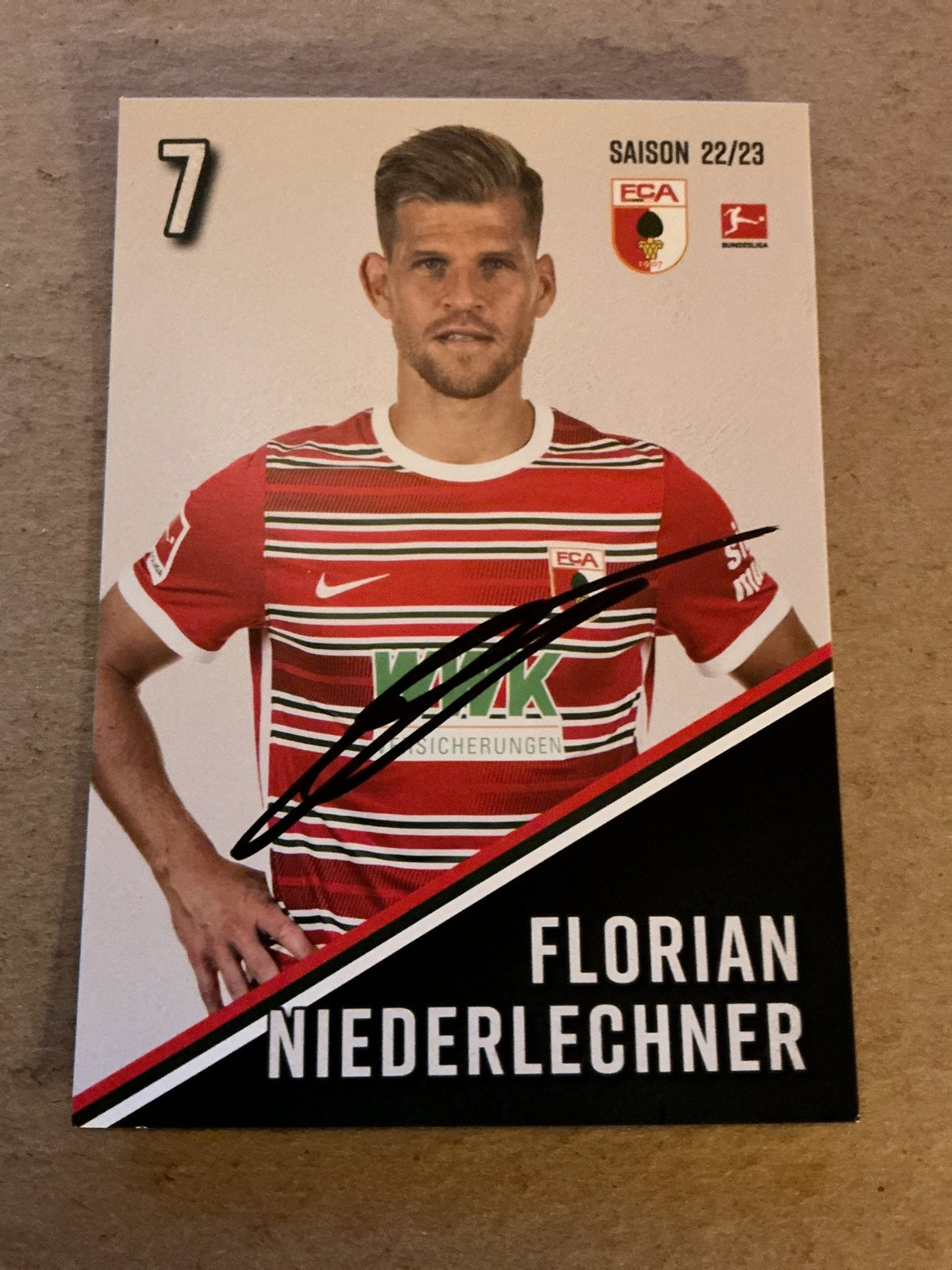Florian Niederlechner, Germany 🇩🇪 FC Augsburg 2022/23 hand signed - Autographs-World