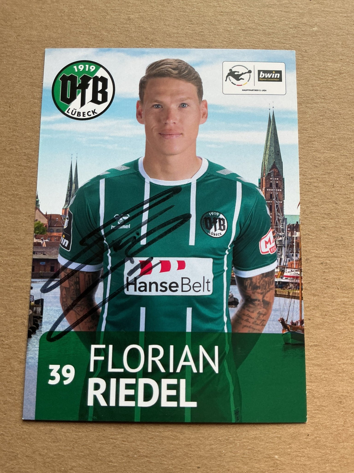 Florian Riedel, Germany 🇩🇪 VfB Lübeck 2020/21 hand signed - Autographs-World