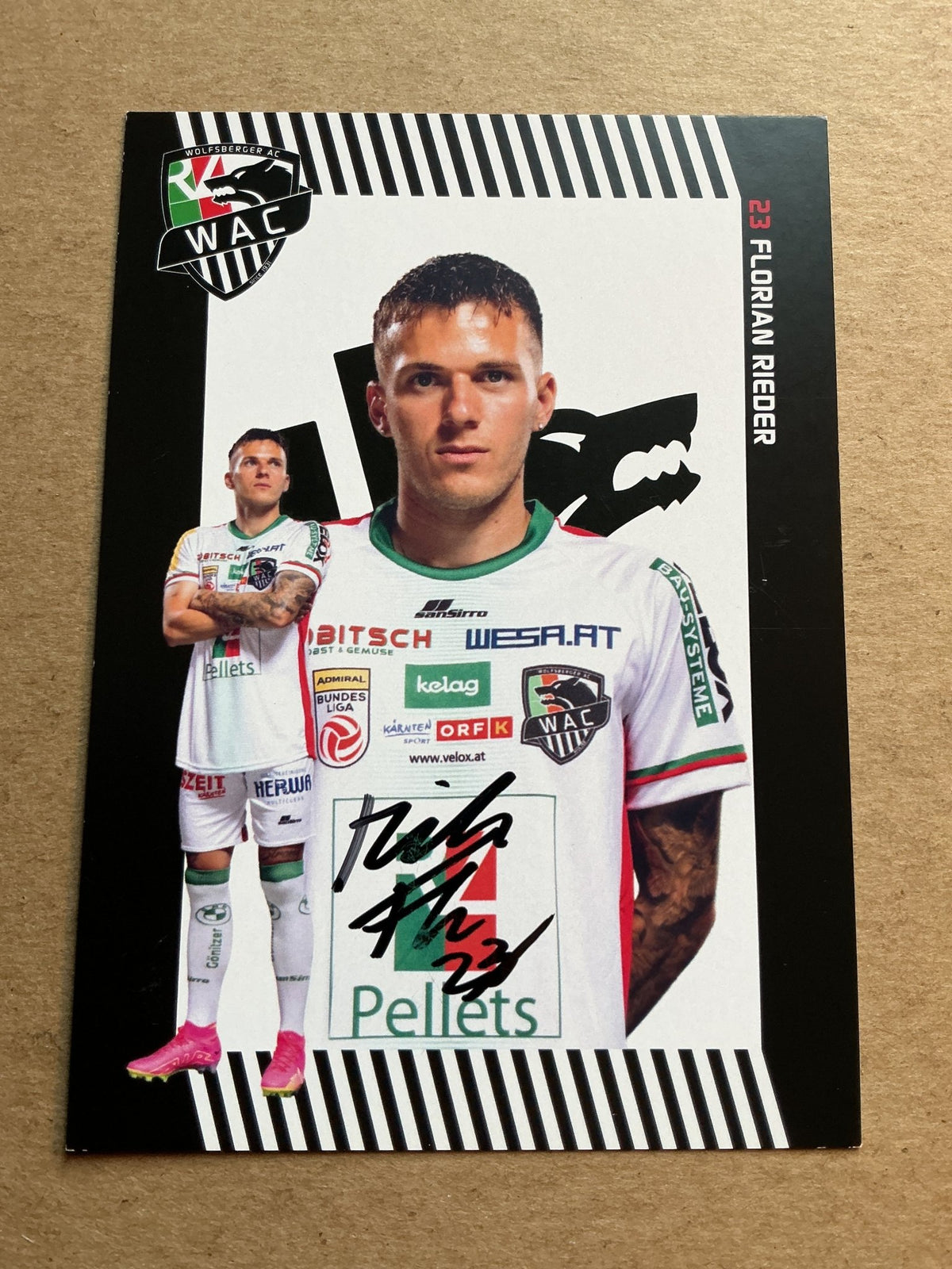 Florian Rieder, Austria 🇦🇹 Wolfsberger AC 2023/24 hand signed - Autographs-World