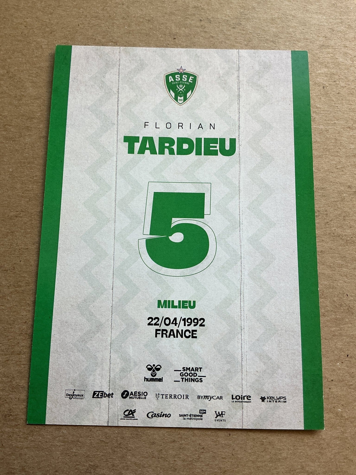 Florian Tardieu, France 🇫🇷 AS Saint-Etienne 2023/24 hand signed - Autographs-World