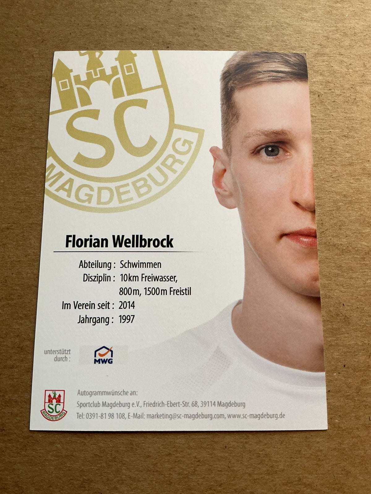 Florian Wellbrock, Germany 🇩🇪 Swimming Summer Olympics 2024 hand signed - Autographs-World