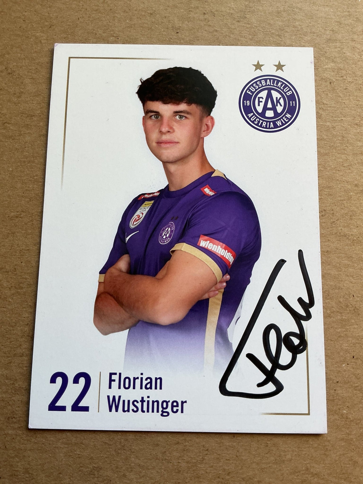 Florian Wustinger, Austria 🇦🇹 Austria Wien 2022/23 hand signed - Autographs-World