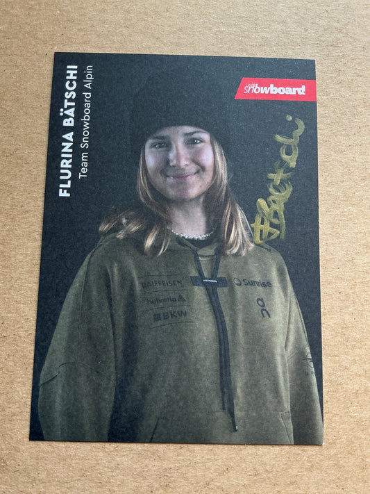 Flurina Bätschi, Switzerland 🇨🇭 Snowboard 2024/25 hand signed - Autographs-World